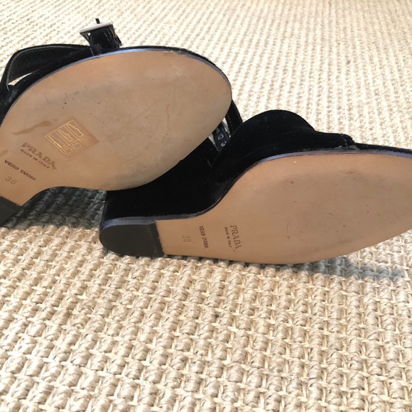 Prada Wedge Velvet Heels - Picture 5 of 7